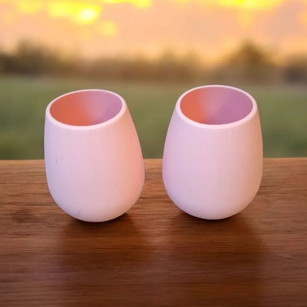 Odeme Pink Silicone Wine Glasses Set